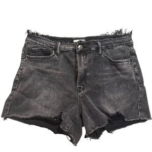 Vervet Black Cotton Distressed High Rise Denim Whimsigoth Festival Concert